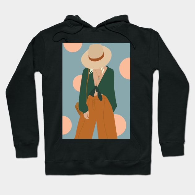 Summer girl with hat Hoodie by JunkyDotCom